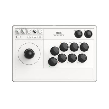 8BitDo Arcade Stick, Xbox Series X|S, Xbox One, PC, Fehér, Vezeték nélküli kontroller
