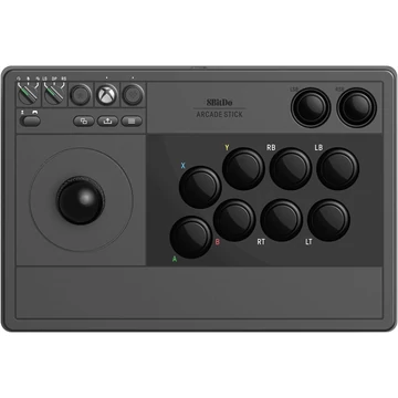 8BitDo Arcade Stick, Xbox Series X|S, Xbox One, PC, Official, Černá, Bezdrátový ovladač