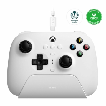 8Bitdo Ultimate 3-mode, Xbox Series X|S, Xbox One, PC, Mobil, Hall-Effect, Fehér, Vezeték nélküli kontroller
