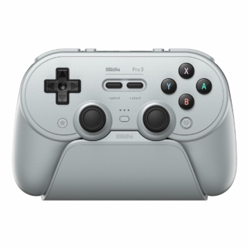 8BitDo Pro 3, Nintendo Switch/Switch 2, PC, SteamOS, Mobil, TMR joystick, Szürke, Vezeték nélküli kontroller