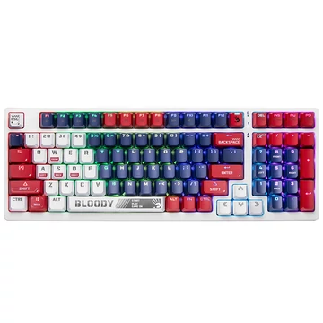A4TECH Bloody S98 Sports, Mechanický (BLMS Red Switch), RGB osvetlenie, eSport Gaming, Navy, US, Drôtová klávesnica