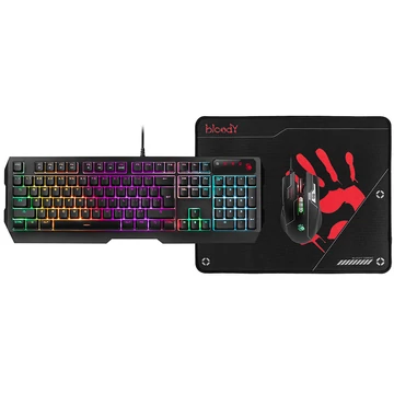 A4TECH Bloody B1700, B140N +ES7 + BP-50M, USB, eSport, tastatură, mouse, mousepad, set de gaming