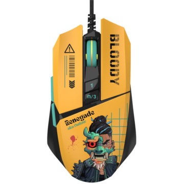 A4TECH Bloody W63 Max, 12000 DPI, RGB, eSport Gaming, USB, Optikai, Renegade Sunset, Vezetékes egér