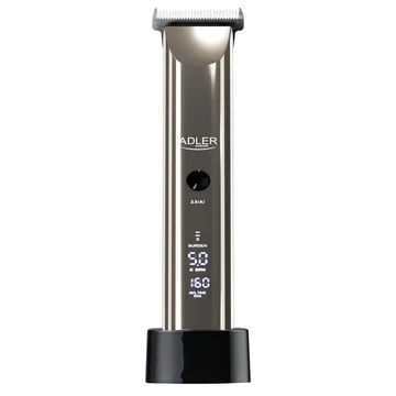 Adler AD 2834, 60W, LCD, 5 rýchlostí, 1-12 mm, Vodotesný, Strieborný, Akumulátorový, Strihač vlasov
