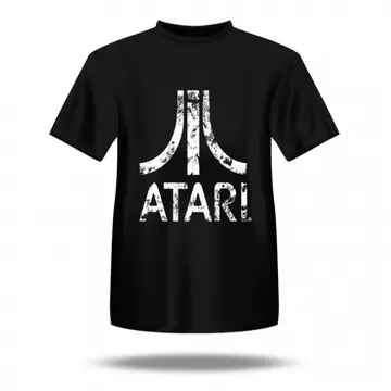 Blaze Entertainment, Atari T-Shirt, (M), Distressed logó (AP5), Retro, Fekete, Gaming póló