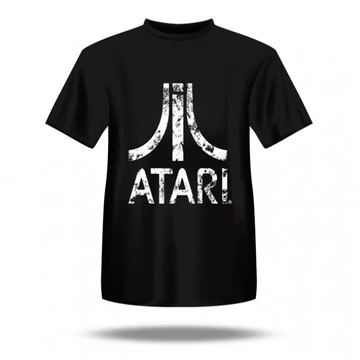 Blaze Entertainment, Atari T-Shirt, (M), Distressed logó (AP5), Retro, Fekete, Gaming póló