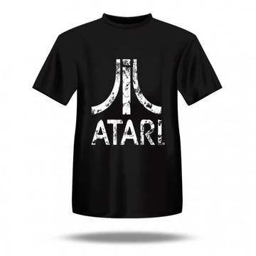 Blaze Entertainment, Atari T-Shirt, (XXL), Distressed logó (AP5), Retro, Fekete, Gaming póló