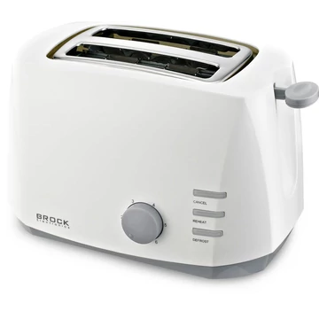 Brock BT 1002 WH, 800 W, 2 szeletes, 6 fokozat, Fehér, Multifunkciós kenyérpiritó