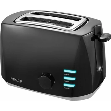 Brock BT 1005 BK, 800 W, 2 plátky, 6 úrovní, čierna, multifunkčný hriankovač