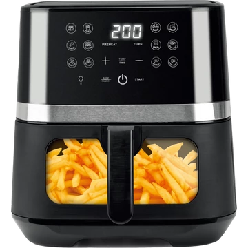 Brock DAF 6501G, Air fryer, 1800 W, 6,5L, 12 program, Ablakos, Digitális, Fekete, Forrólevegős sütő