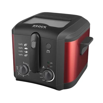 Brock DF 2501 RD, 1600 W, 2,5 l, 130 °C - 190 °C, časovač, čierno-červená, fritéza