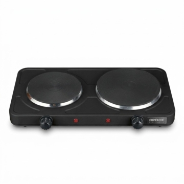Brock EP 200 BK, 2500W, 2-zónová, 18,5 a 15,5 cm, liatinová, prenosná, čierna, elektrická varná doska