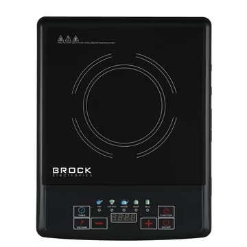 Brock HP 2012, 2000W, 1-zónás, Időzítő, 5 főzési funkció, Hordozható, Kerámia, Fekete, Indukciós főzőlap