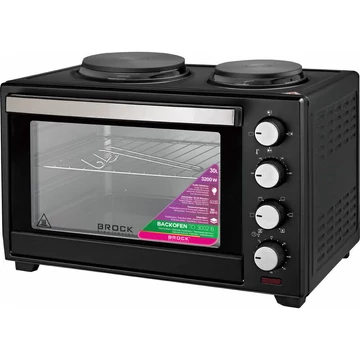 Brock TO 3002 B, 1500 W, 30 L, 100-230°C, funkcia gril, varná doska, čierna, elektrická minirúra
