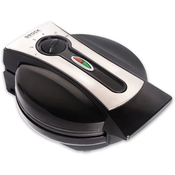 Brock WM 3002 BK, 1000W, 18,5 cm, 6 úrovní, v tvare srdca, izolovaný, čierny, vaflovač