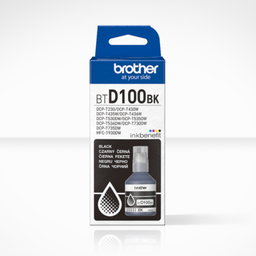 Brother BTD100BK, 7500 oldal, Eredeti, Fekete, Tintapalack