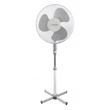 Esperanza EHF001WE, Hurricane, 50W, 40cm, 3-fokozatos, Oszcillációs, Fehér-Szürke, Álló ventilátor
