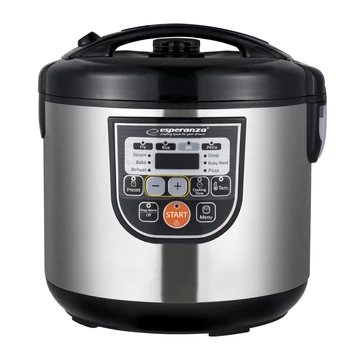 Esperanza EKG011, Cooking Mate, 860W, 5L, Multifunkciós, Rozsdamentes acél, Ezüst, Elektromos főzőedény