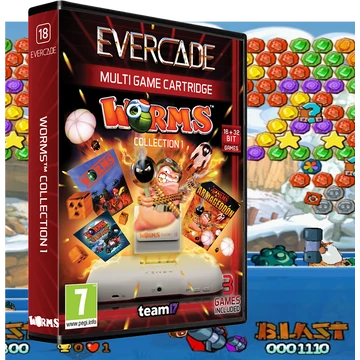 Evercade #18, Worms Collection 1, 3v1, Retro, Multi Game, Herný softvérový balík