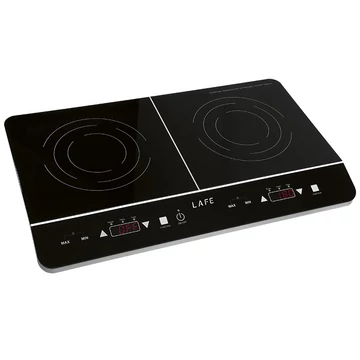LaFe DuoChef, 3500 W, Zweizonen-Kochfeld, Touch-Bedienung, Kristallglas, Tragbar, Induktionskochfeld