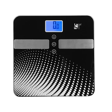 LaFe WLS0030, Max.150 kg, LCD, Diagnosztika, Üveg, Fekete-Inox, Digitális személymérleg