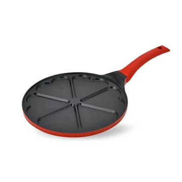 Maestro MR-1222-A, 26 cm, v tvare srdca, nepriľnavý, hliník, červeno-čierna, panvica