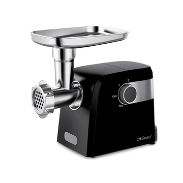 Maestro MR-854, 1500 W, Aparat de făcut cârnați, Trei tipuri de discuri, Plastic, Oțel inoxidabil, Mașină de tocat carne neagră