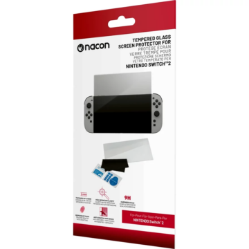 Nacon Screen Protector, Nintendo Switch 2, 9H tvrdost, 0,45 mm, tvrzené sklo, průhledné, ochranná fólie na displej