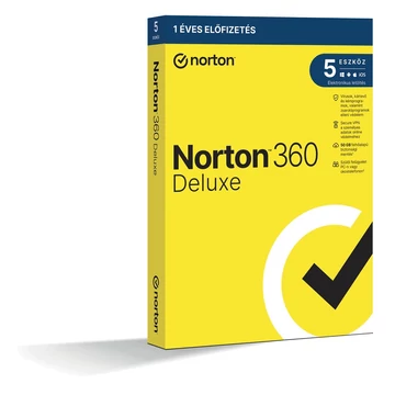 Norton 360 Deluxe, 50GB, HUN, 1 Felhasználó, 5 gép, 1 éves, Dobozos vírusirtó szoftver