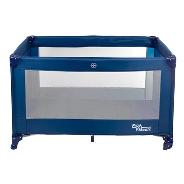 Pat pentru copii, Promedix PR-803B, Travel, 125 x 65 x 74 cm, Pliabil, Albastru-Transparent