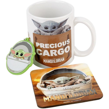 Pyramid GP85463, Star Wars - The Mandalorian: Grogu, Official, Bögre, alátét és kulcstartó ajándék szett