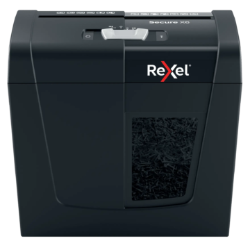 Rexel Secure X6, 10 litrů, řez na konfety, P-4 DIN, 6 listů, černá, skartovač papíru