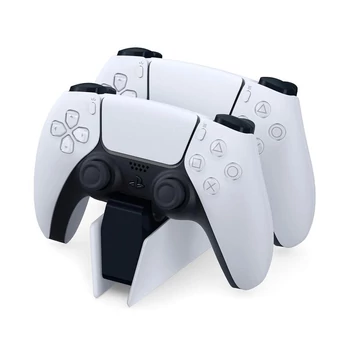 Sony PlayStation 5, DualSense, dvojité nabíjanie, bielo-čierna, nabíjacia stanica pre ovládače