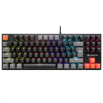 Tracer Blade 87, GameZone, Rainbow LED osvetlenie, US, mechanický, USB, čierny, káblová klávesnica