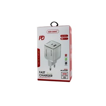 Ven-Dens Intelligent Charger, 30W, 3 port, 2x USB Type-C, 1 x USB Type-A, QC 3.0, Biela, Nabíjací adaptér