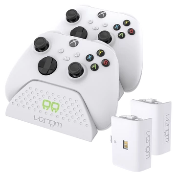 Venom Twin Docking Station, Xbox Series X|S, Xbox One, Fehér, Kontroller töltőállomás + 2 db akkumulátor