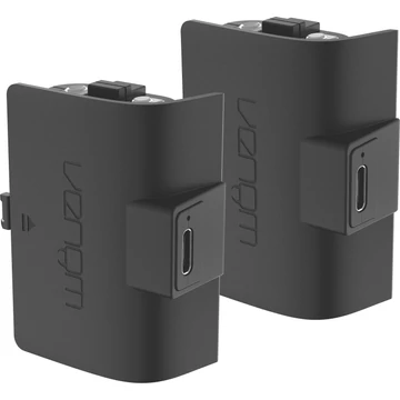 Venom Twin Rechargeable Battrery Pack, Xbox Series X|S, Xbox One, 3 m kábel, Fekete, Akkumulátor készlet