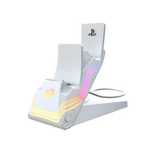 PDP Afterglow Wave, PlayStation 5, DualSense, RGB osvetlenie, Biela, Nabíjacia stanica Controller
