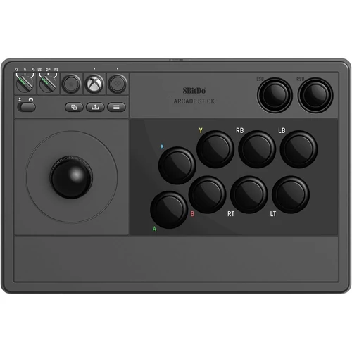 8BitDo Arcade Stick, Xbox Series X|S, Xbox One, PC, Official, Černá, Bezdrátový ovladač