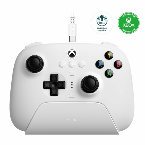 8Bitdo Ultimate 3-mode, Xbox Series X|S, Xbox One, PC, Mobil, Hall-Effect, Fehér, Vezeték nélküli kontroller