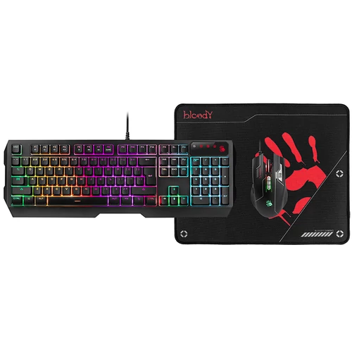A4TECH Bloody B1700, B140N +ES7 + BP-50M, USB, eSport, tastatură, mouse, mousepad, set de gaming