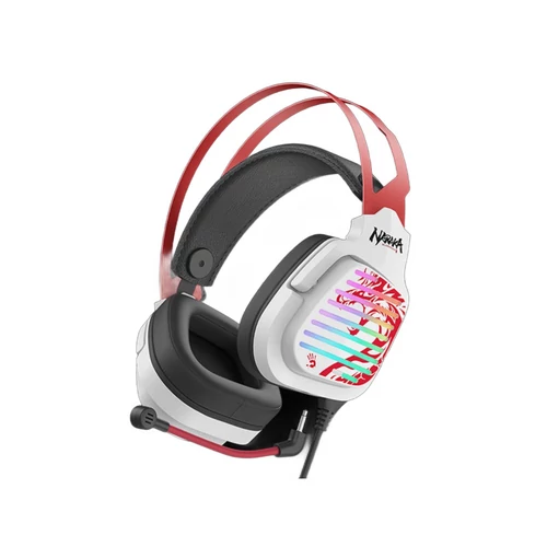 A4TECH Bloody G560, 50 mm, 7.1 VS, RGB osvetlenie, USB, Naraka, Gamer, Káblové, Biele, Slúchadlá s mikrofónom