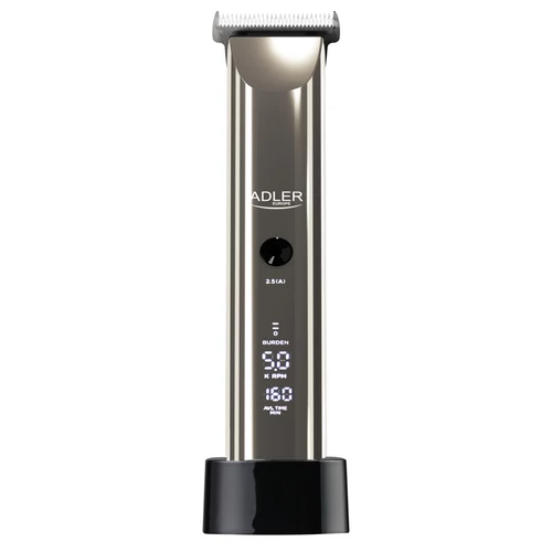 Adler AD 2834, 60W, LCD, 5 rýchlostí, 1-12 mm, Vodotesný, Strieborný, Akumulátorový, Strihač vlasov