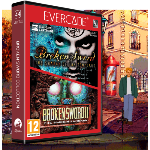 Evercade #44, Broken Sword, 2in1, Retro, Multi Game, Játékszoftver csomag