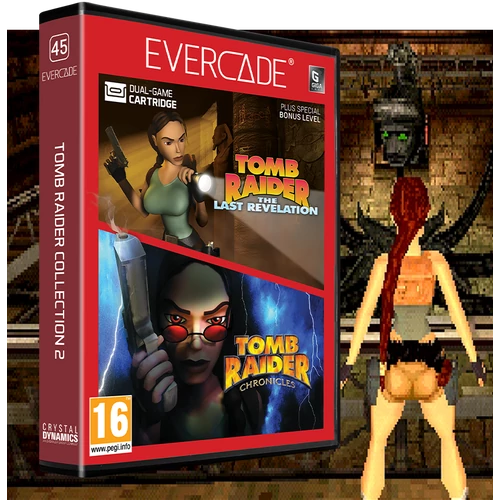 Evercade #45, Tomb Raider Collection 2, 2in1, Retro, Giga Card, Multi Game, Játékszoftver csomag