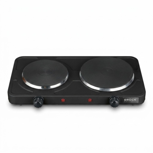 Brock EP 200 BK, 2500W, 2-zónová, 18,5 a 15,5 cm, liatinová, prenosná, čierna, elektrická varná doska
