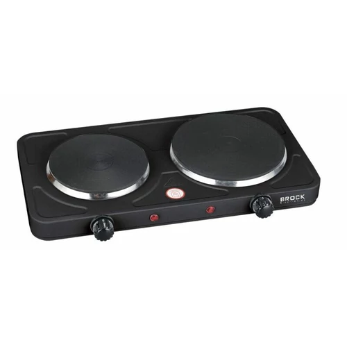 Brock EP 200 BK, 2500W, 2 zone, 18,5 și 15,5 cm, Fontă, Portabilă, Neagră, Plită electrică