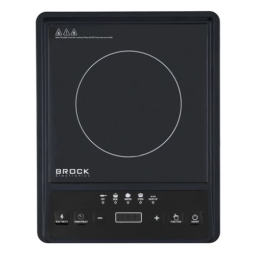 Brock HP 2009, 2000W, 1-zónová, časovač, 5 funkcií varenia, prenosná, keramická, čierna, indukčná varná doska