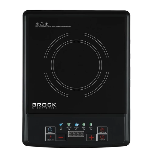 Brock HP 2012, 2000W, 1 zonă, Temporizator, 5 funcții de gătit, Portabil, Ceramică, Negru, Plită cu inducție