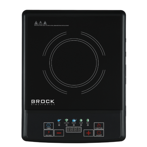 Brock HP 2012, 2000W, 1-zónás, Időzítő, 5 főzési funkció, Hordozható, Kerámia, Fekete, Indukciós főzőlap